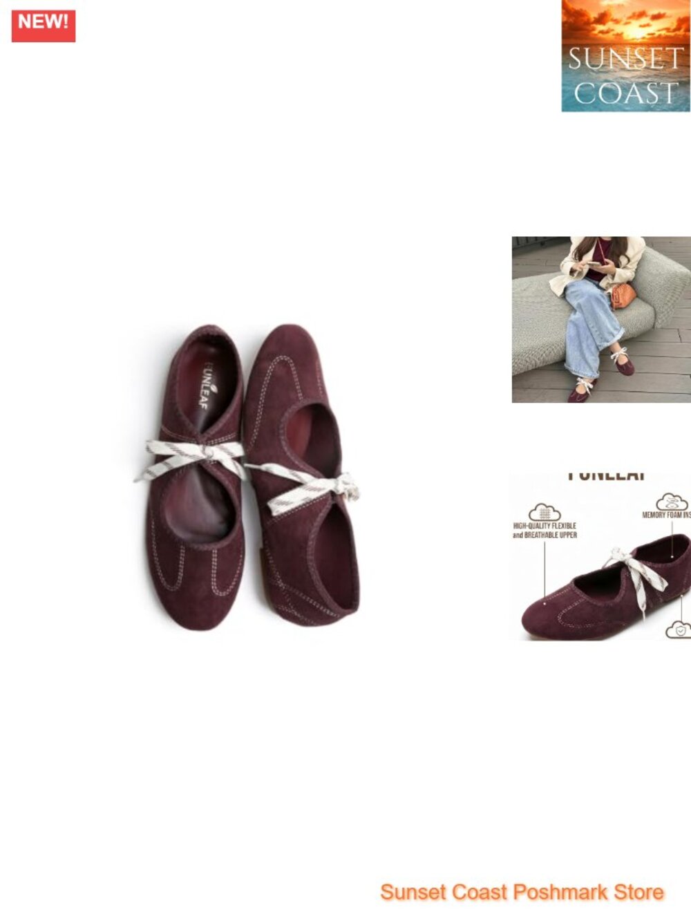 Mary Jane Ballet Flats Women's Faux Suede Comfortable Non-Slip Shoes